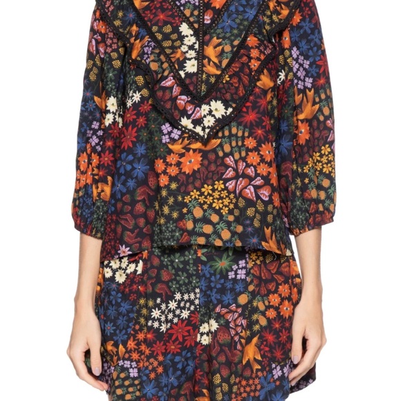 FARM Rio Colorful Floral Ruffle Blouse - Picture 4 of 4